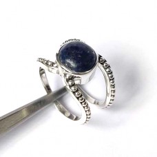 Majestic Lapis lazuli Boho silver ring